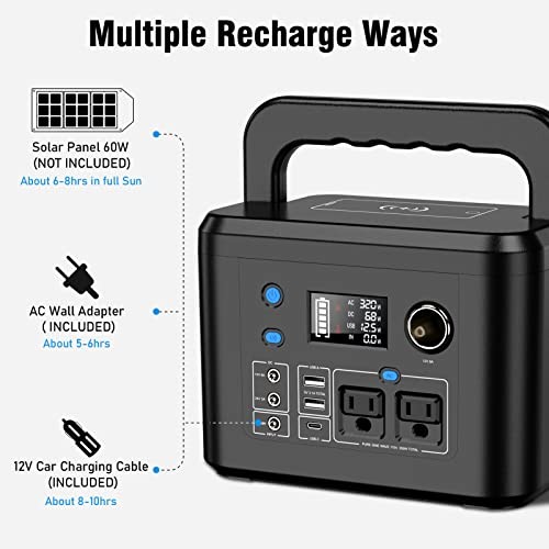 Portable Power Station  260Wh/70,000mAh Backup Lithium Battery, 110V Pure 350W