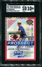 2024 Jacob Misiorowski Auto SGC 10 Panini Prospects Red Power /99 #156 Brewers