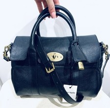 RRP£1200 Mulberry Black NVT Bayswater satchel top handle crossbody shoulder bag