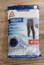 Reebok Base Layer Pant XL Mens with Fly Pro-Series Black Mesh New