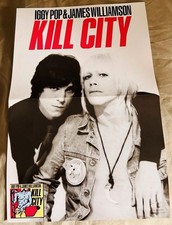 IGGY POP & JAMES WILLIAMSON - RARE KILL CITY ALBUM POSTER - EXCELLENT CONDITION