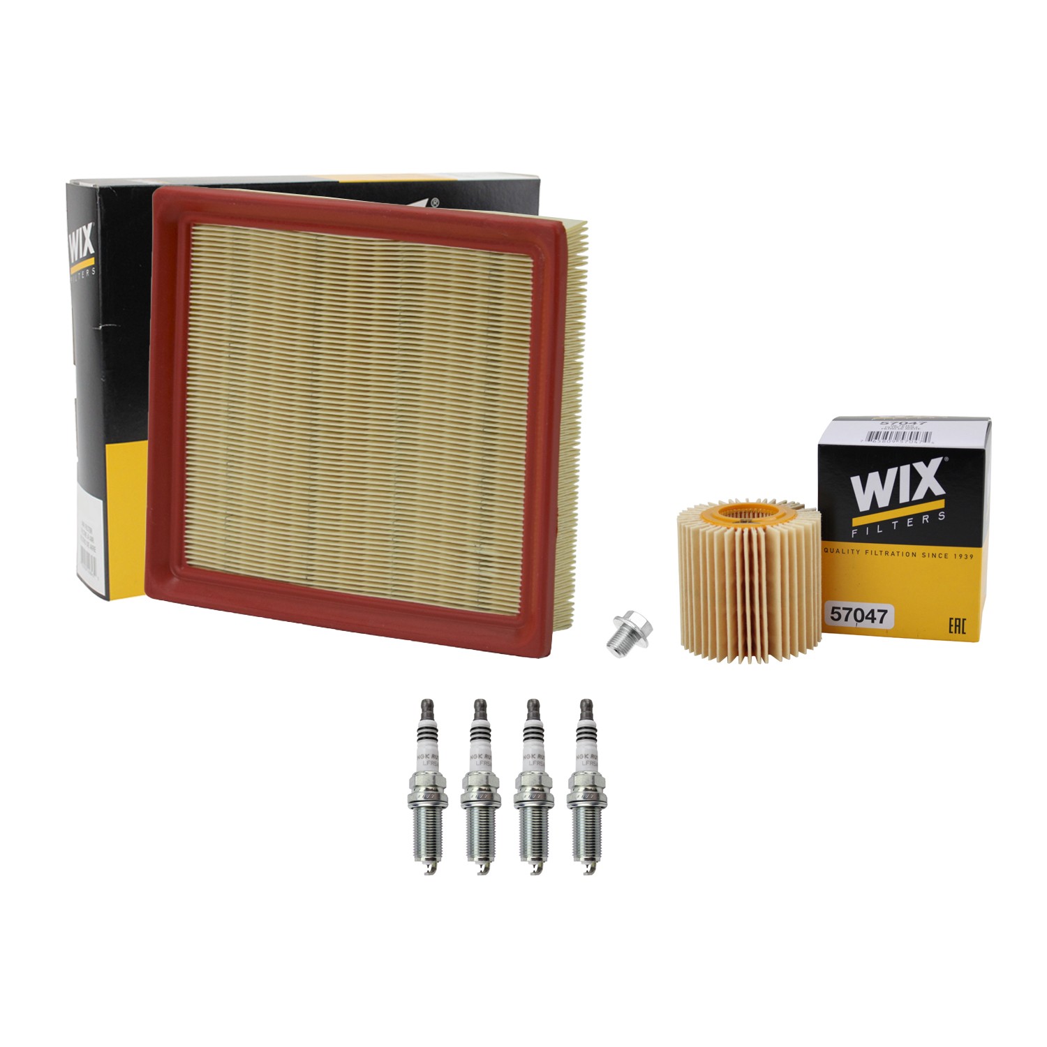 Wix Engine Air Oil Filters  NGK 4 Spark Plugs Kit for Highlander Sienna 2.7 L4