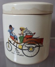 Rare Staffordshire Sandland Ware Lidded Marmalade Jar Frank Cooper Ltd Vtg. Car
