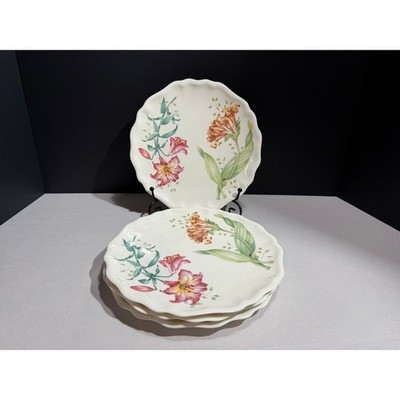 Lenox Butterfly Meadow Melamine Accent Plates Set of 4 Floral 9 Inch 855585