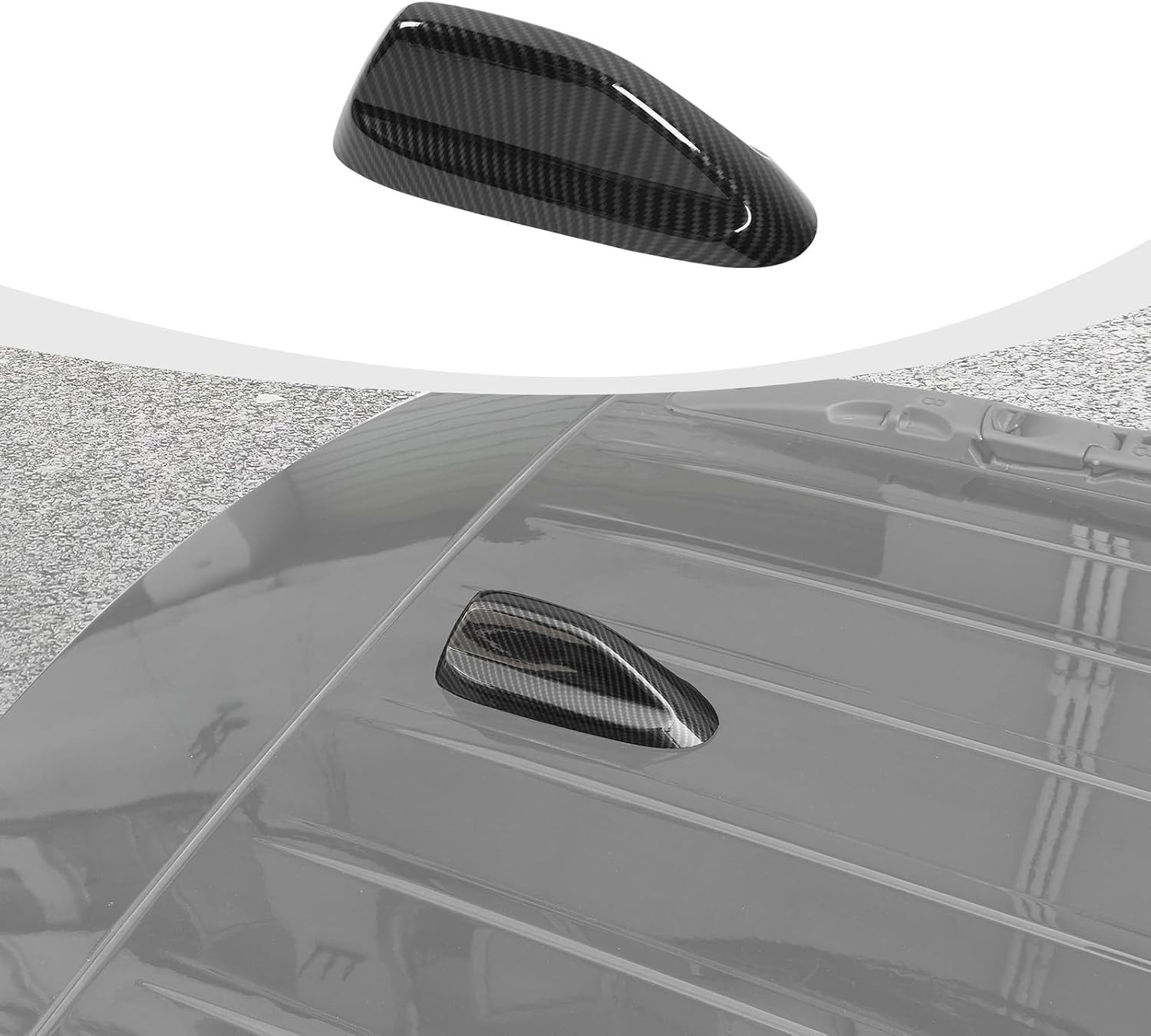 Shark Fin Antenna Base Cover Trim Compatible with Dodge Durango Carbon Fiber
