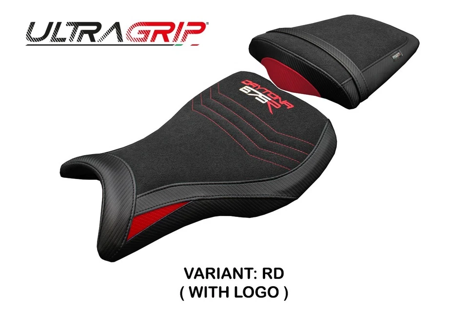 Capa de Assento Triumph Daytona 675R 2006 2007-2012 Tappezzeria Ultragrip Vermelha Preta - Imagem 3 de 4