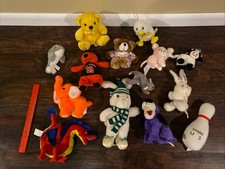 Huge Lot Of 14 Small Mini Vintage Stuffed Animal Plushies Plush Toys Cute