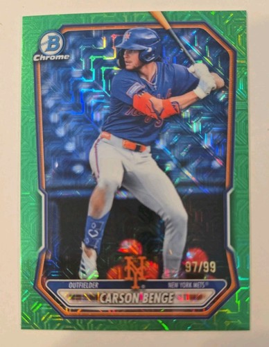 2026 Bowman Chrome Mojo Carson Benge Refractor Serial Numbered /99 Green