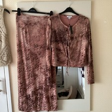 Warehouse Co Ord top is a 14 and the skirt is a 12. The top has ties