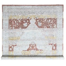 Hand Knotted Rug 9'10"x14' Ivory Ziegler Mahal with Medallion Design Wool 10396