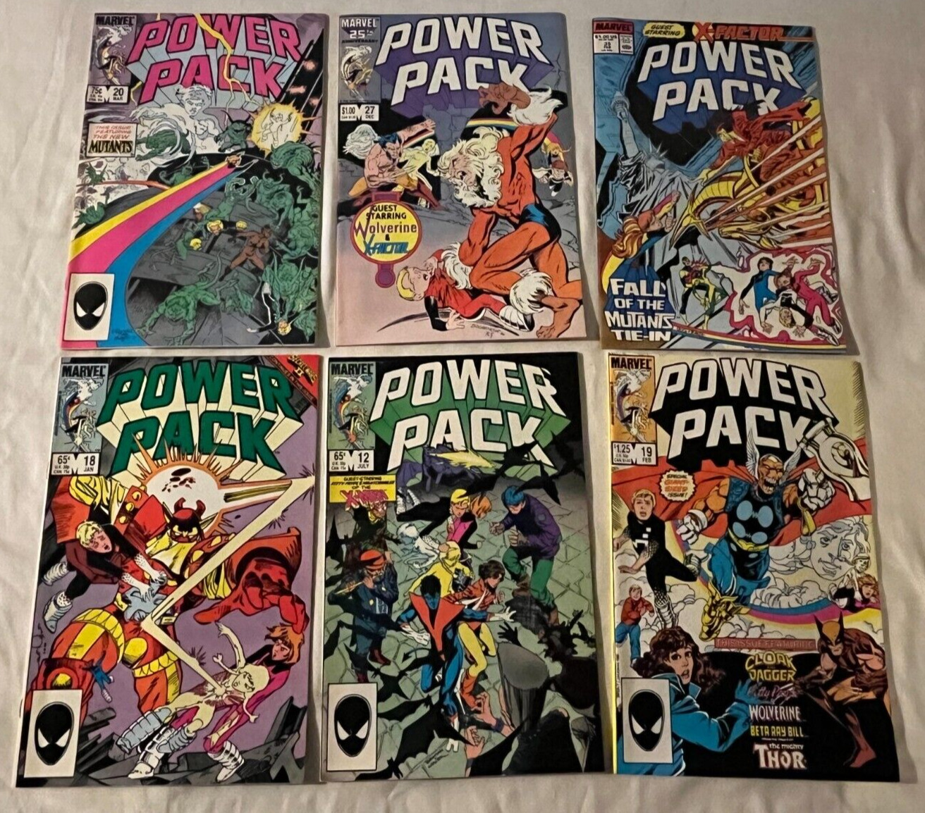 Power Pack Marvel Comics Lot of 6 issues #12, 18, 19, 20, 27, 35