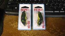 Rebel "wee frog", 2 1/4", 3/10 oz, green/yellow, 2 ct, free shipping