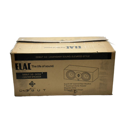 Elac Debut 3.0 DC53-BK Center Channel Speaker Aluminum Dome Tweeter & Dual Black