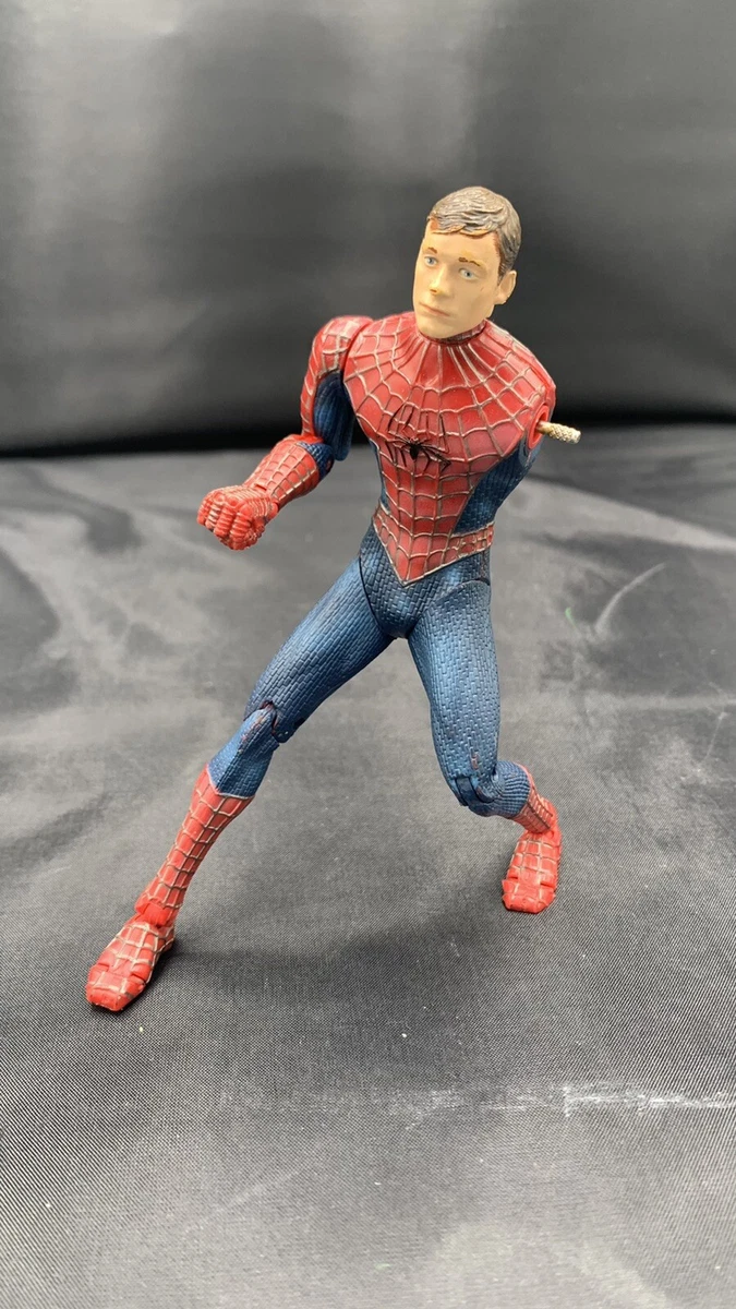 Spiderman 2002 Tobey Maguire Unmasked Action Figure Power Punch Marvel Movie