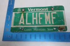 Vermont License Plate VT Vanity AL HF MF ALH FMF Abbreviation Letters ALHFMF
