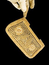 Vintage 1960s Silvercraft Japan Pearlized Glass Beaded Coin Purse Bridal Clutch