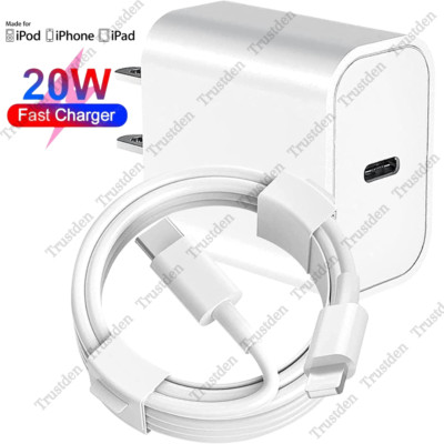 20W USB-C Wall Charger Power Adapter PD Cord For Apple iPhone 14 13 12 11 Pro XR