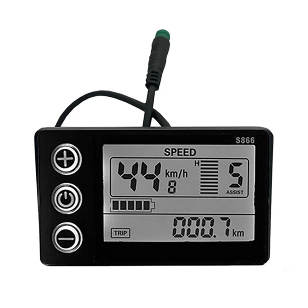 Display LCD S866 Per Bici Elettrica 24V/36V/48V - Schermo Impermeabile IP65 Con Connettore - Foto 2