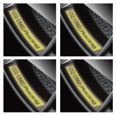 Enkei GENUINE OEM Rims Stickers Decal for GTC01RR RS05RR Yellow x 4