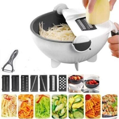 Experience the Ultimate 9-in-1 Multi-functional Manual Vegetable Cutter, Slicer,