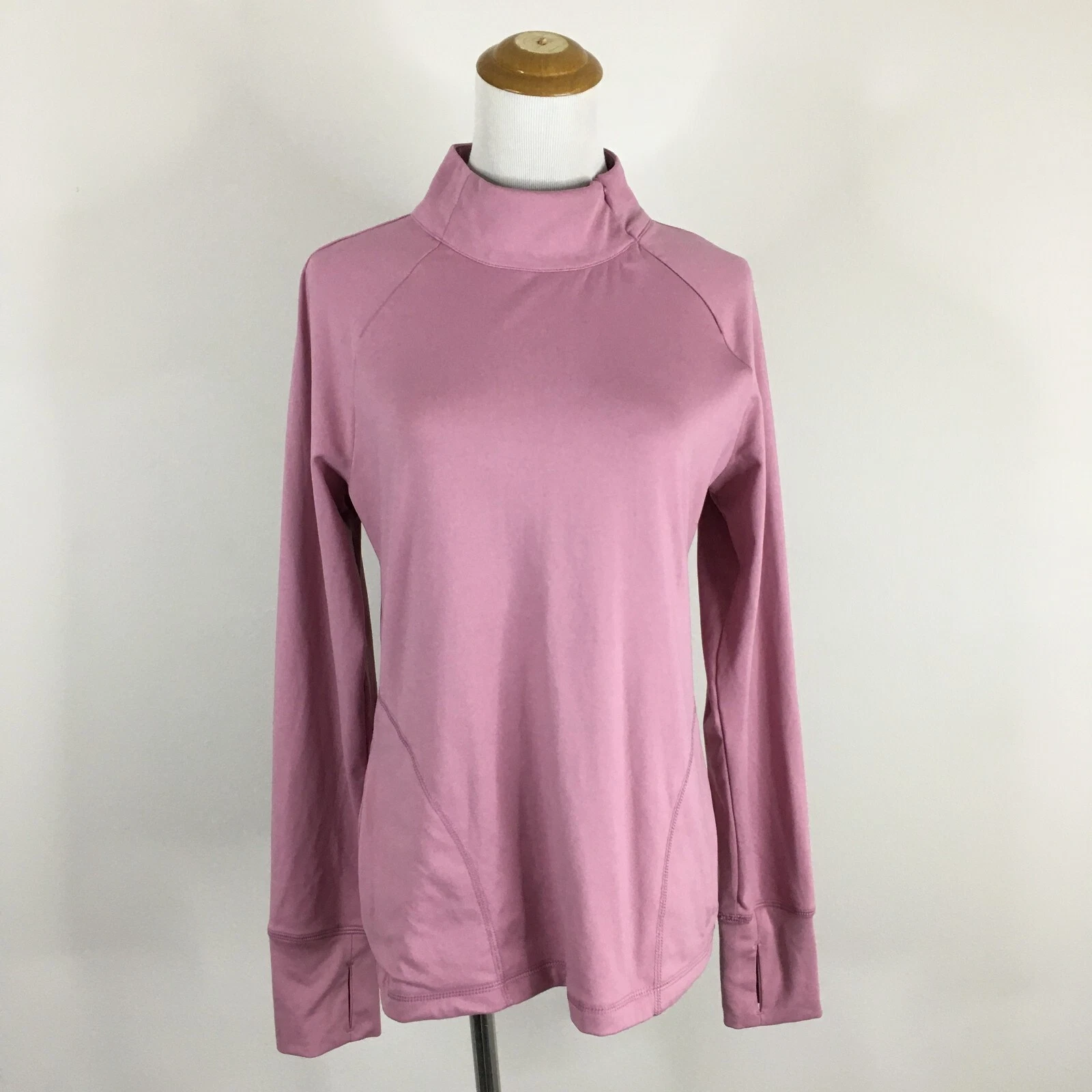yogalicious zip pocket mock neck pullover shirt
