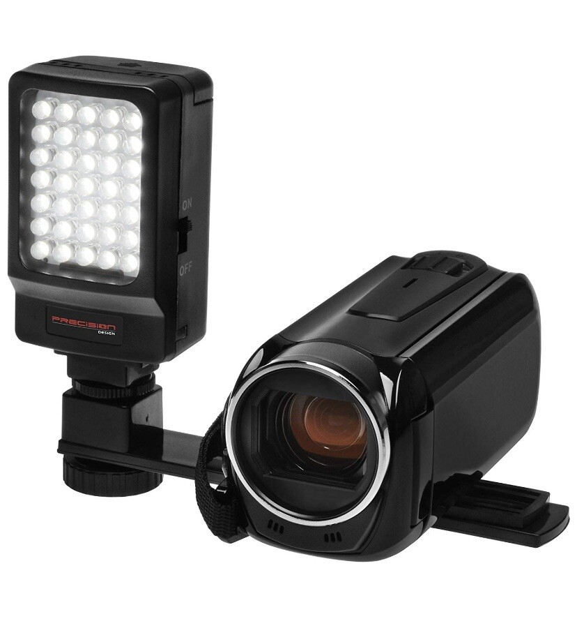 Digital Camera/Camcorder Kit by Precision Design with LED Video Light-image