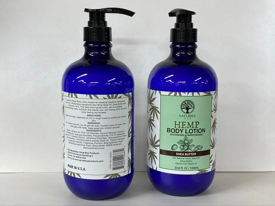 Shea butter body Nourishing  lotion with Natural hemp seed oil 33.8 oz (2 Pack ) - Image 2 of 2