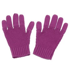 5031Z gloves GIRL BURBERRY LONDON mix cotton/wool magenta purple gloves