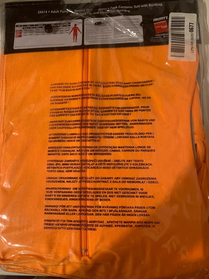 Nuevo Disfraz Smiffy’s Calabaza Segunda Piel Adulto Talla Pequeña 34-36 Foto 4 de 4