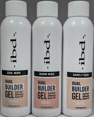 IBD Dual Builder Gel Soft Gel/ Adhesive Soak Off, Refill, 4 oz. - CHOOSE SHADE!