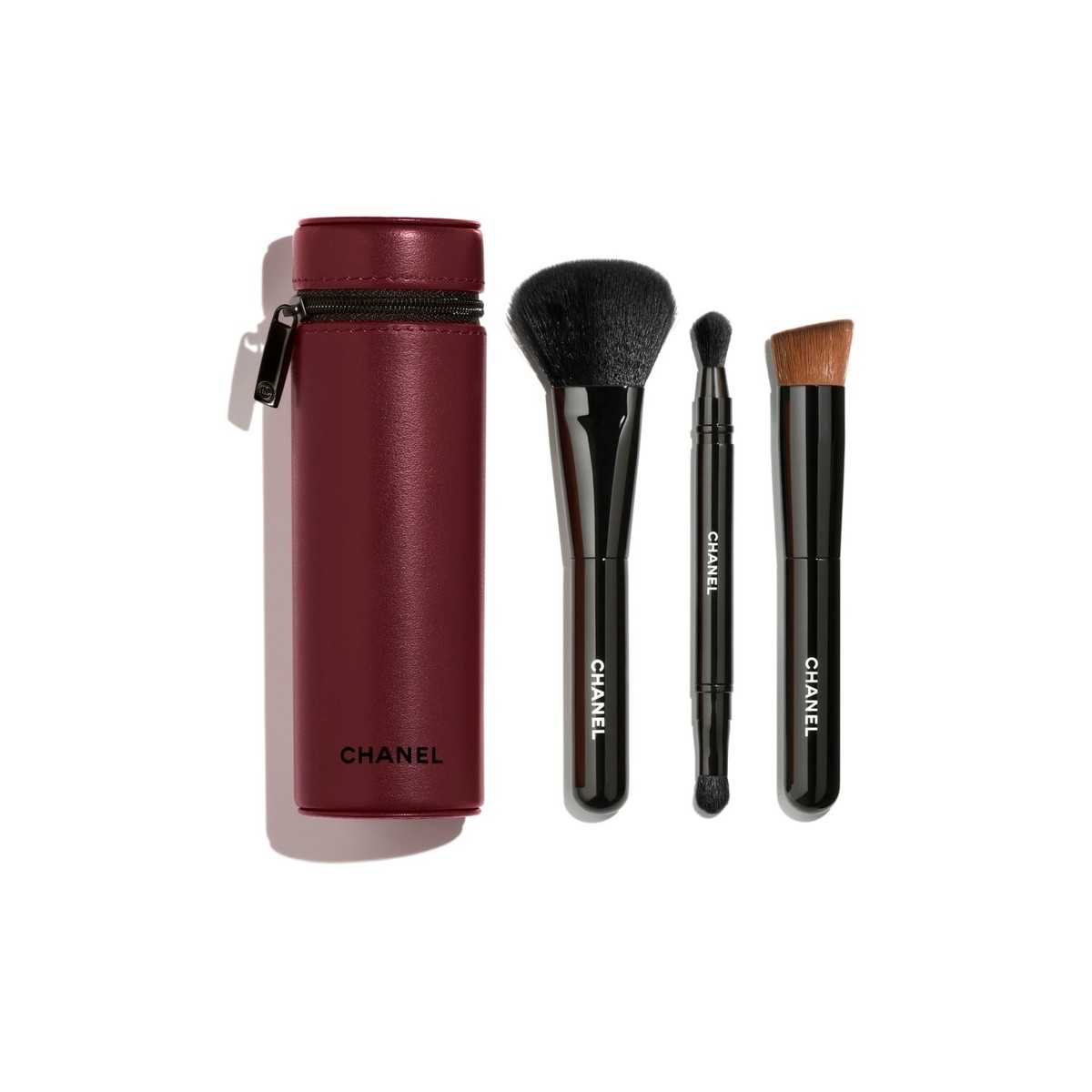 【新品未使用】CHANEL ON-THE-GO BRUSH SET CHANEL BRUSH SET BEAUTY SET ROUGE NOIR MAROON LIMITED EDITION NEW