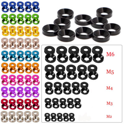 Aluminum Alloy M2 M3 M4 M5 M6 Anodized Countersunk Head Bolt Washers Gasket LOT
