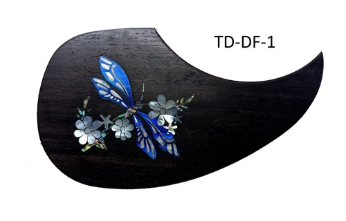 Solid Rosewood Pickguard with Blue Mother of Pearl & Abalone Dragonfly Inlay
