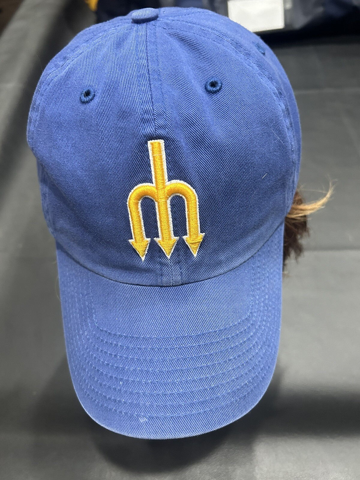 Seattle Mariners MLB Vintage Blue/yellow Old School 1977 Logo Coopertown Hat.
