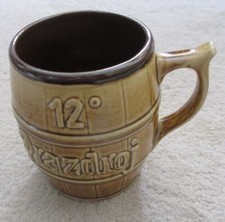 PRAZDROJ PIZEN 12 KK KERAMIKBECHER GLÄNZEND TSCHECHISCHE REPUBLIK BRAUEREI PILSNER