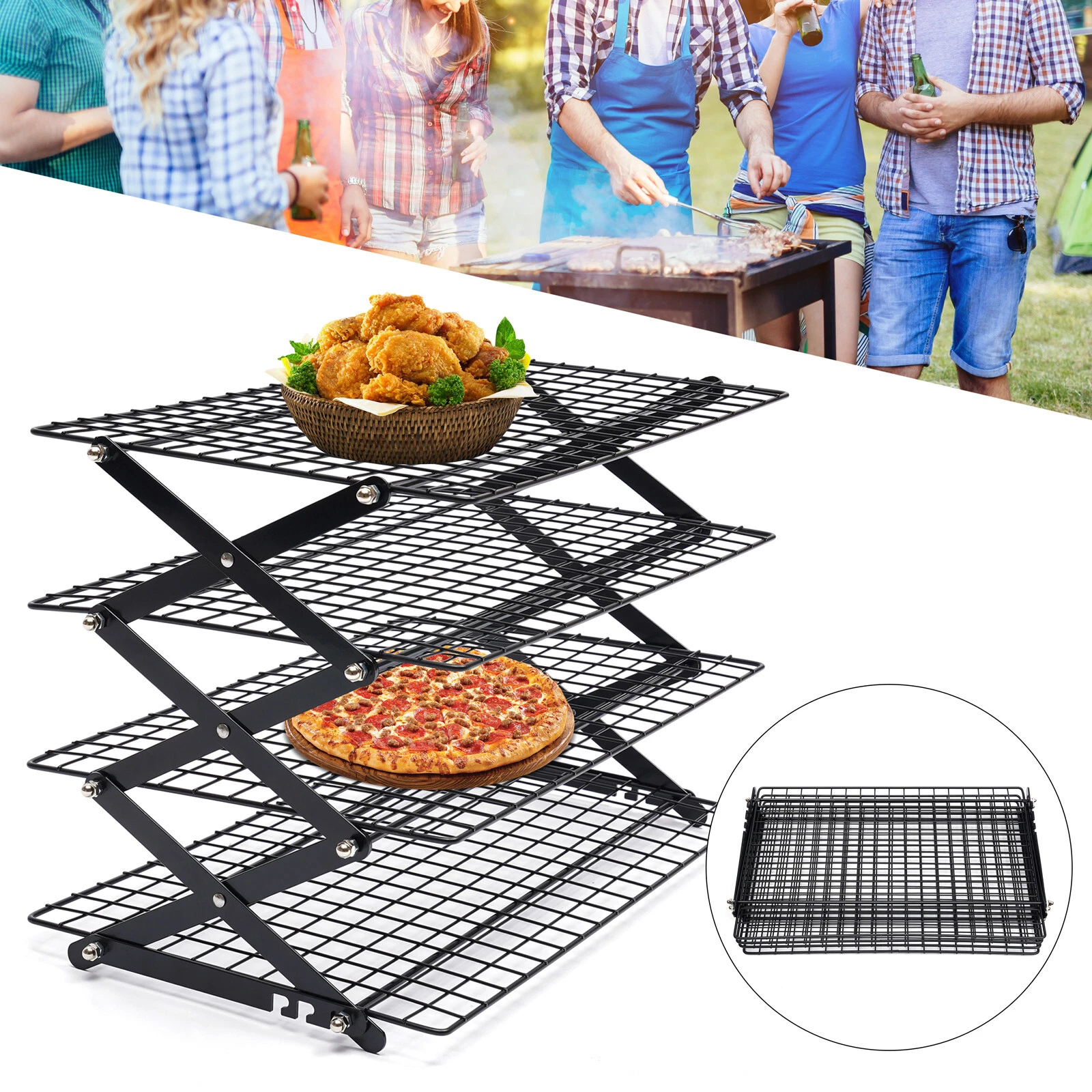 4 Tier Collapsible Cooling Rack Baking Cookie Rack Stackable Cooling Bakeware
Opens in a new window