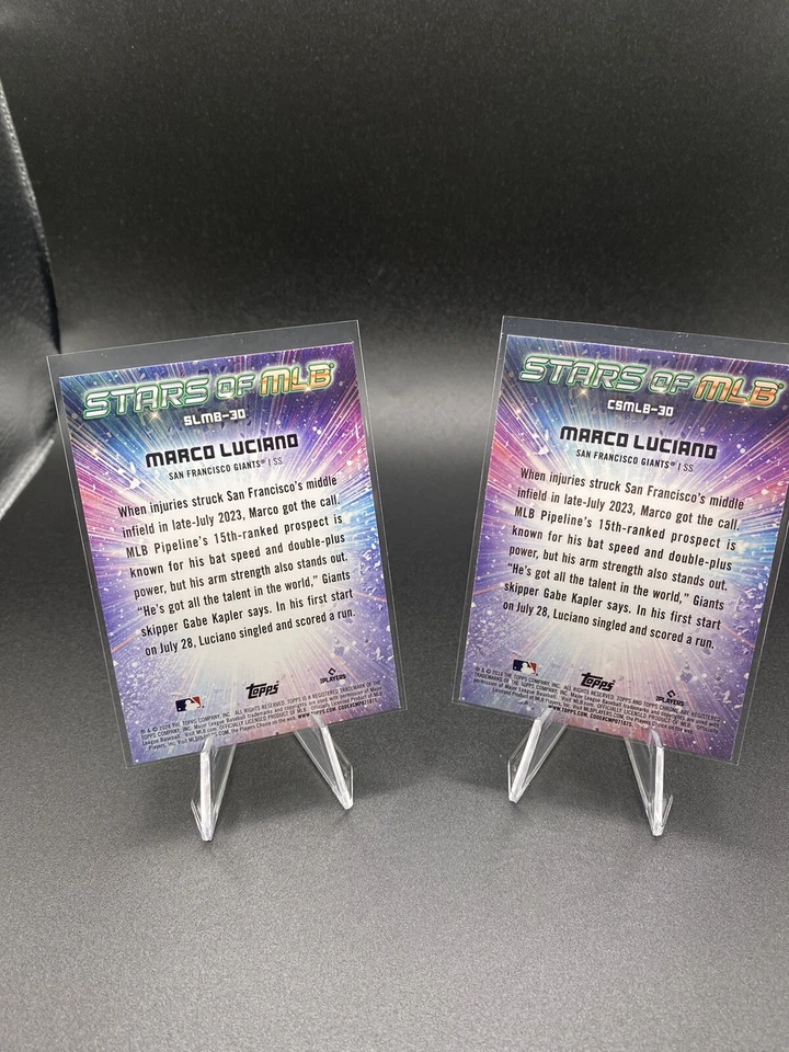 2024 Topps Series 1 Marco Luciano Chrome Stars Of MLB lot 2 Giants #CSMLB-30 - Image 2 of 2