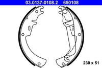 Bremsbackensatz ATE 03.0137-0108.2 FüR Opel Ascona Manta CC Rekord Kadett Rallye