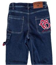 Vintage Fubu Carpenter Jeans 25 Y2K Dark Wash Straight Leg Embroidered Logo
