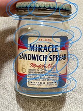 Kraft Miracle Sandwich Spread 8 Fl Ounces Glass Jar Metal Lid