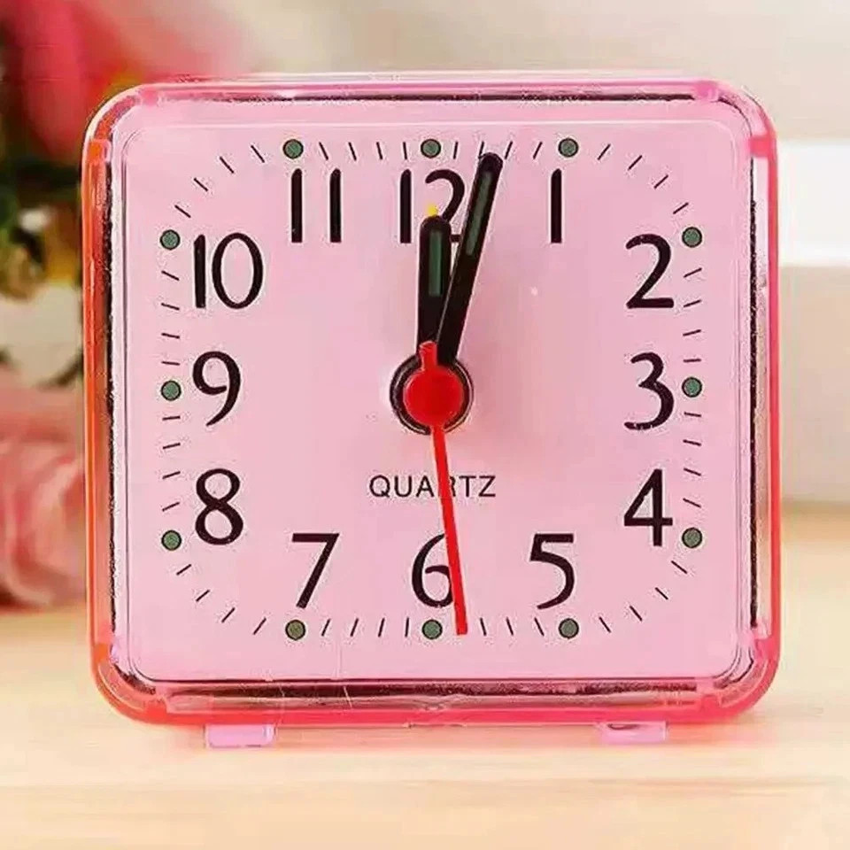 Silent Compact & Portable Alarm Clock Travel Quartz Beep Alarm Clock Small Cute