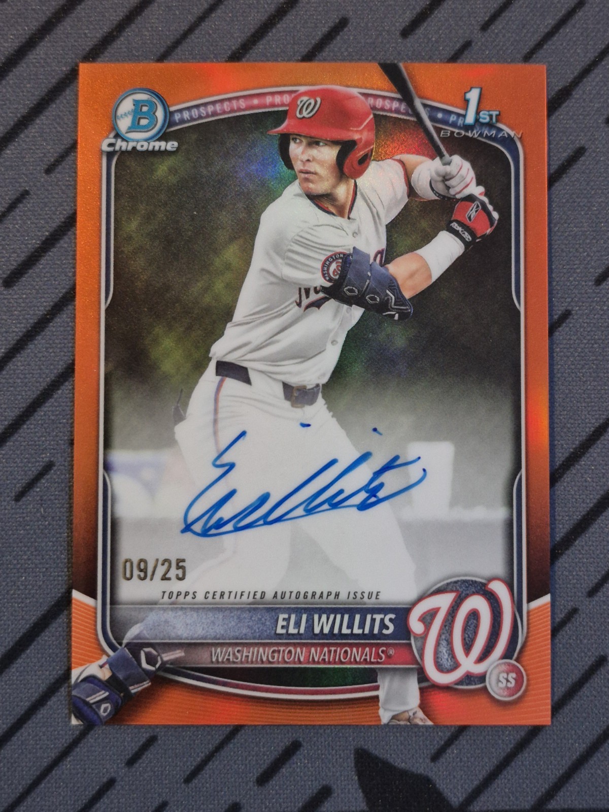 2025 Bowman Draft - Chrome Prospect Auto Eli Willits #CPA-EW Orange Wave 09/25