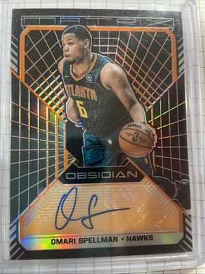 2018-19 Panini Obsidian Matrix Auto Omari Spellman Electric Orange #/50 (AU, RC)