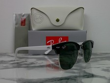 Classic Ray-Ban RB3016W Clubmaster Sunglasses Black/White  Silver Never Worn