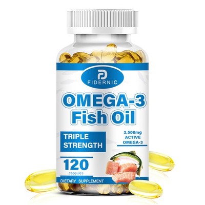 Omega-3 Fish Oil 3600mg High Strength Supplement - EPA & DHA 120 Softgels