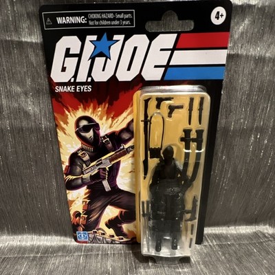 Hasbro G.I. Joe Snake Eyes Action Figure Boxed Gun Sword Knife Military Theme