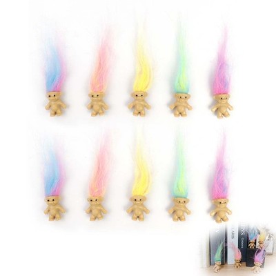 10 Stück Vintage Trolls Minipuppen aus PVC, Glücksbringerpuppe, Minifigur...