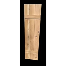 15 In. X 60 In. Cedar Exterior Board And Batten Wood Shutters In Natural Cedar P