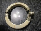 Vintage Turquoise Hinged Bangle Bracelet – Boho Statement Silver Tone India — photo 2