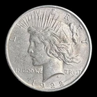 1922-D Peace Silver Dollar, XF+